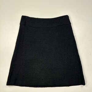 St. John Black Textured A Line Skirt